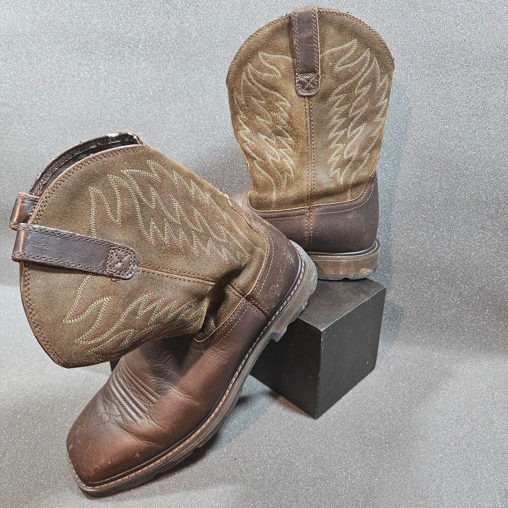 Ariat Groundbreaker Men's Work boot size 12EE wide square toe Brown Leather
